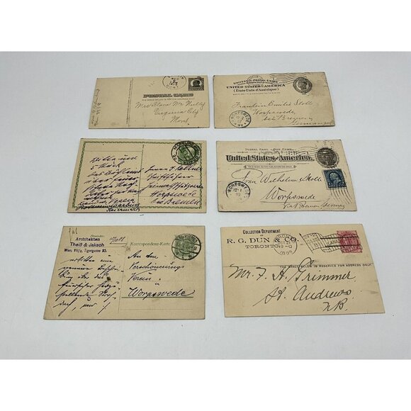 United States And Germany Antique Postal Cards Canceled And Used, Lot of 6 AS-IS - Picture 3 of 16